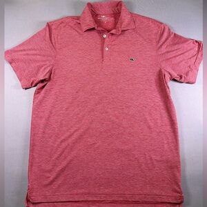 Vineyard Vines Red Stripped On The Go Sankaty Polo